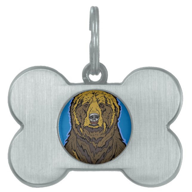 Médaillons Pour Animaux Domestiques Ours gris (Devant)