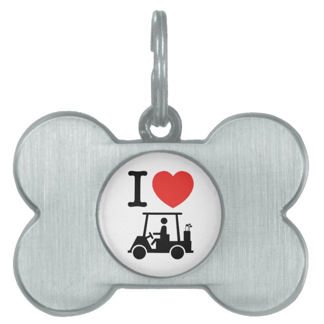 Médaillons Pour Animaux Domestiques Panier de golf I Heart (Love) (Devant)