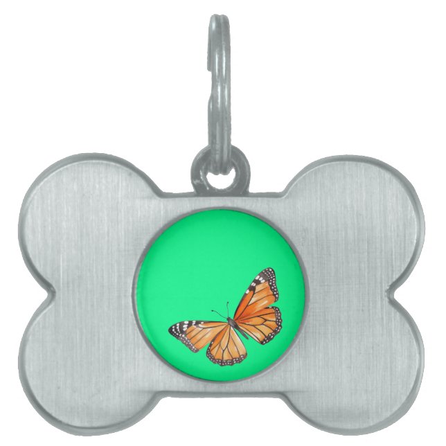 Médaillons Pour Animaux Domestiques Papillon vert citron (Devant)