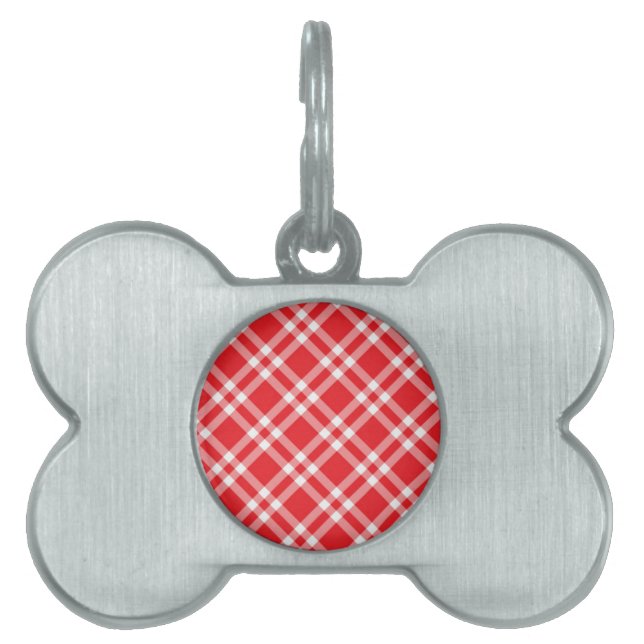 Médaillons Pour Animaux Domestiques Patters rouges Gingham (Devant)