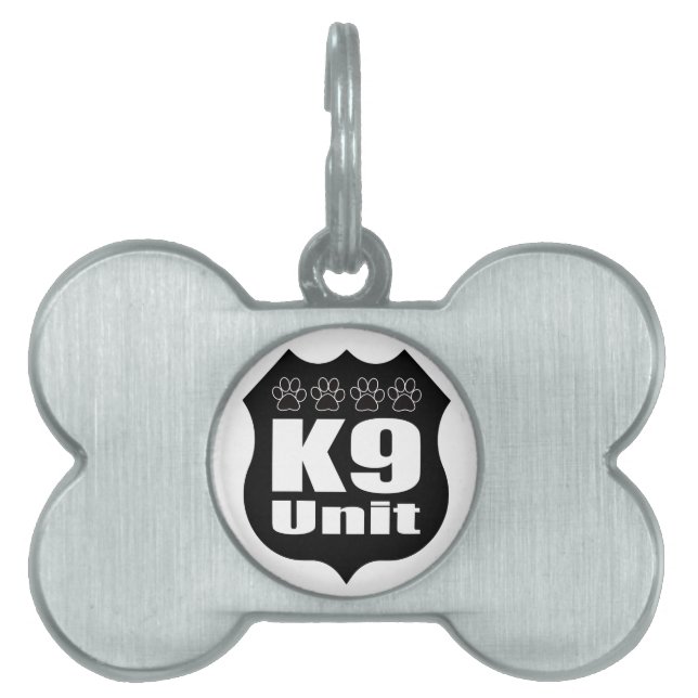 Médaillons Pour Animaux Domestiques Pattes de chien d'insigne de noir d'unité de la (Devant)