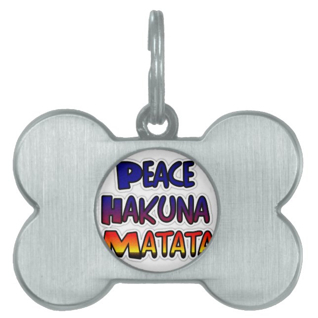 Médaillons Pour Animaux Domestiques Peace Hakuna Matata Gradient Art (Devant)