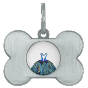 Médaillons Pour Animaux Domestiques Peacocks vintages Embrasser les cadeaux de mariage