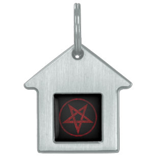 Médaillons Pour Animaux Domestiques Pentagram Red Devil