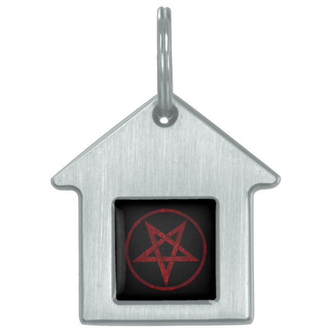 Médaillons Pour Animaux Domestiques Pentagram Red Devil (Devant)