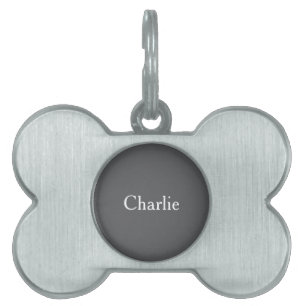 Médaillons Pour Animaux Domestiques Personnalisé Nom Photo Art Dark Grey