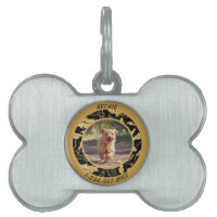 Personnaliser Feuille d'Or Fausse sur Noir Chien P