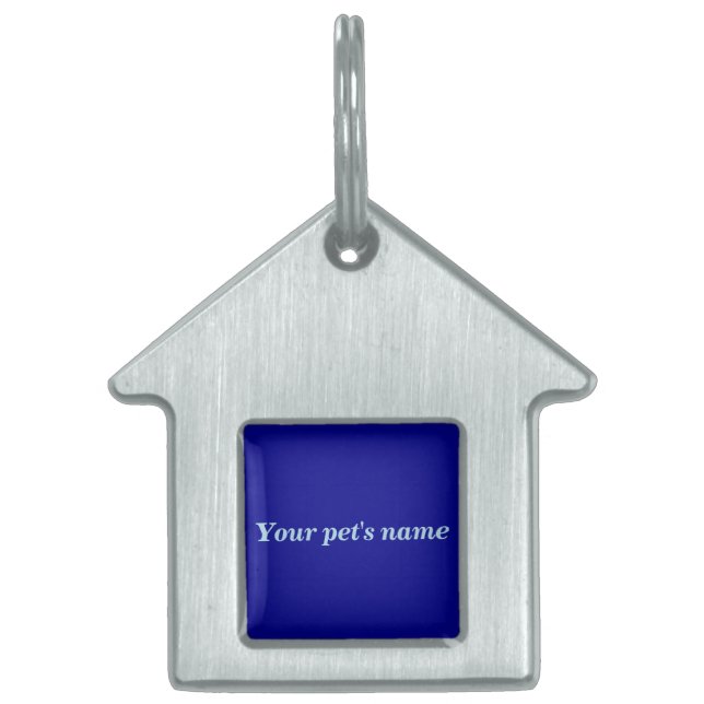 Médaillons Pour Animaux Domestiques Pet’s Name With Blue Background on House Shaped (Devant)