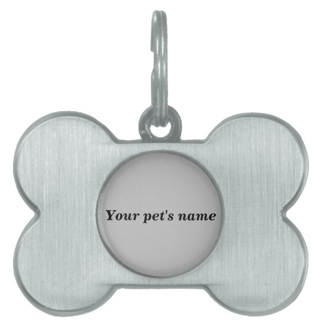 Médaillons Pour Animaux Domestiques Pet’s Name With Gray Background on Bone Shaped (Devant)