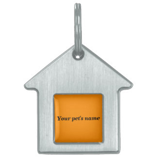 Médaillons Pour Animaux Domestiques Pet’s Name With Orange Background on House Shaped
