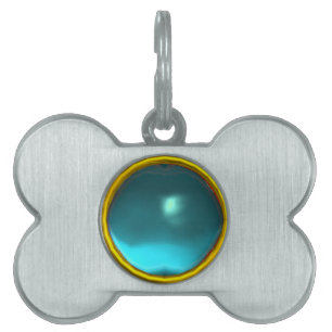 Médaillons Pour Animaux Domestiques PIERRE turquoise BLUE AQUAMARINE GEM