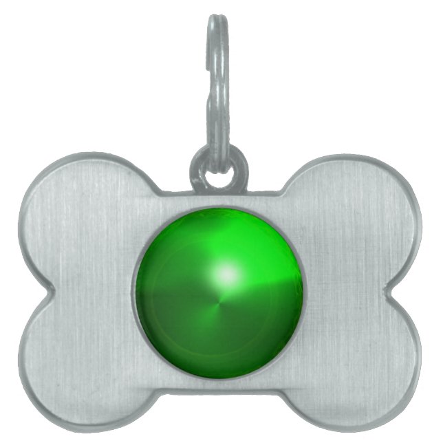 MÉDAILLONS POUR ANIMAUX DOMESTIQUES PIERRE VERTE EMERALD GEM (Devant)