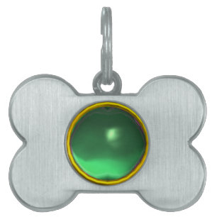 MÉDAILLONS POUR ANIMAUX DOMESTIQUES PIERRE VERTE JADE GEM