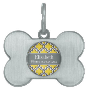 Médaillons Pour Animaux Domestiques Pineapple Dk Gray Moroccan #5DS Char