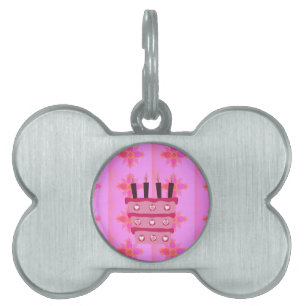 Médaillons Pour Animaux Domestiques Pink Bird Cake Art Imprimer