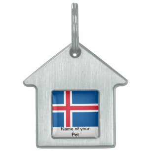 Médaillons Pour Animaux Domestiques Plaque d'identification avec drapeau de l'Islande