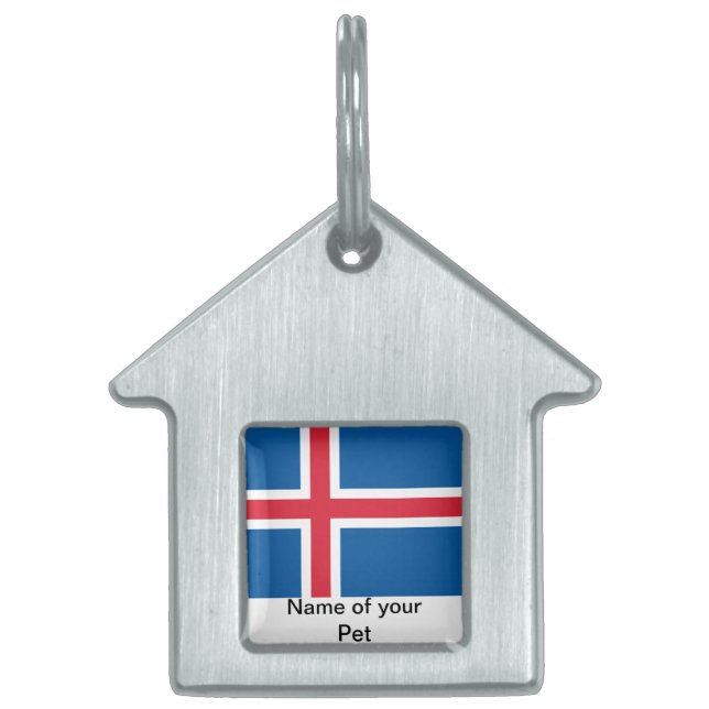 Médaillons Pour Animaux Domestiques Plaque d'identification avec drapeau de l'Islande (Devant)