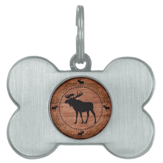 Médaillons Pour Animaux Domestiques Poignée d'oie en bois rustique (Devant)