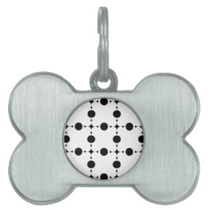 Médaillons Pour Animaux Domestiques Pois noirs, Motif à points Polka, points, pointill
