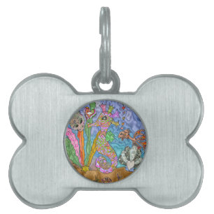 Médaillons Pour Animaux Domestiques Psychedelic Seahorse Sea Turtle Art