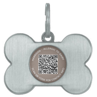 Médaillons Pour Animaux Domestiques QR Code contact numérisable Info texte personnalis