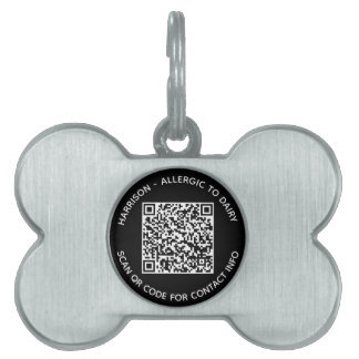Médaillons Pour Animaux Domestiques QR Code scannable sans contact Info texte personna