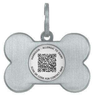 Médaillons Pour Animaux Domestiques QR Code scannable sans contact Info texte personna