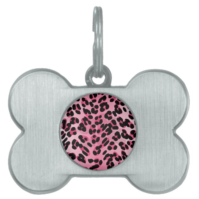 Médaillons Pour Animaux Domestiques RAB Rockabilly Pink Cheetah Imprimer (Devant)