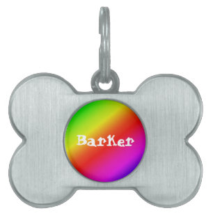 Médaillons Pour Animaux Domestiques Rainbow Gradient Diagonal Strient Motif Ajouter un