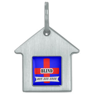 Médaillons Pour Animaux Domestiques Red Medic Alert Aveugle Nom de l'animal Modèle Ani