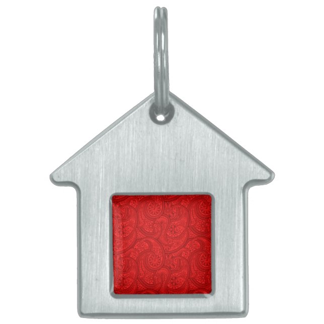 Médaillons Pour Animaux Domestiques Red Paisley (Devant)