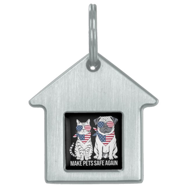Médaillons Pour Animaux Domestiques Rendre les animaux sûrs à nouveau Trump Harris Déb (Devant)