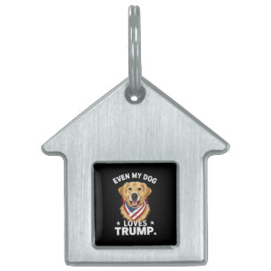 Médaillons Pour Animaux Domestiques Retriever Même Mon Chien Aime Trump USA Drapeau
