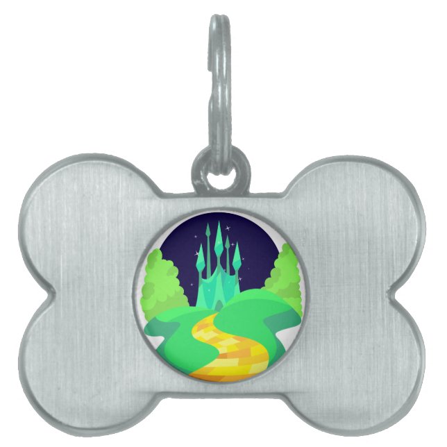 Médaillons Pour Animaux Domestiques route en brique jaune (Devant)