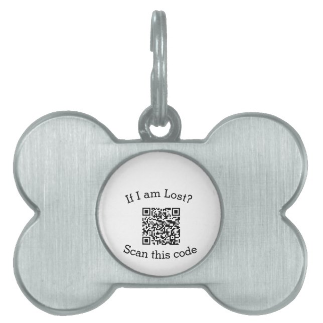 Médaillons Pour Animaux Domestiques Scannez le code QR perdu trouvé mon code animal  (Devant)
