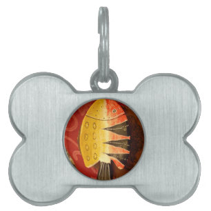 Médaillons Pour Animaux Domestiques Sensation striée Tigre Barbe Poisson Imprimer