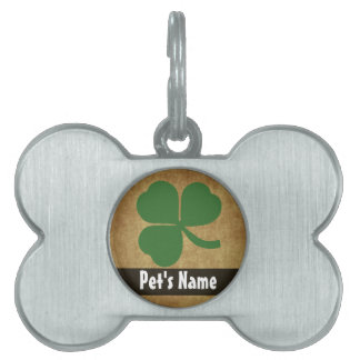 Médaillons Pour Animaux Domestiques Shamrock avec de l'or vintage
