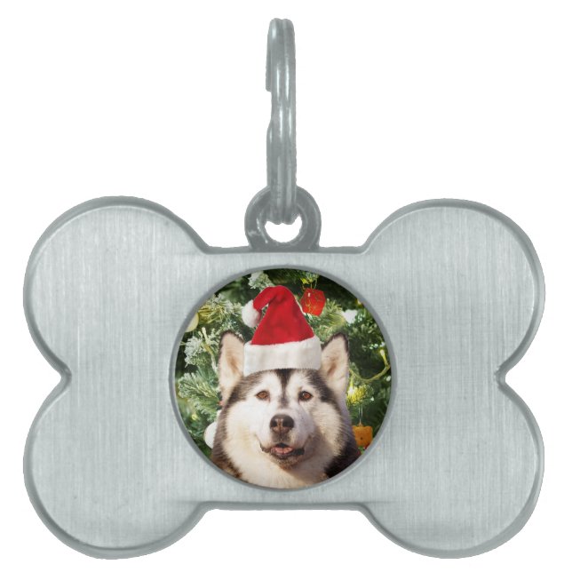Médaillons Pour Animaux Domestiques Sibérie Husky Arbre de Noël Ornements Snowman (Devant)