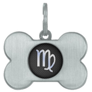 Médaillons Pour Animaux Domestiques Silver Chrome Virgo Zodiac Connexion peau de serpe