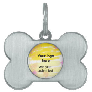 Médaillons Pour Animaux Domestiques Simple aquarelle jaune ajoutez votre logo texte pe