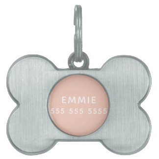 Médaillons Pour Animaux Domestiques Simple rose minimaliste personnalisé chien os