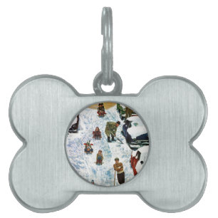 Médaillons Pour Animaux Domestiques Sledding et creuser