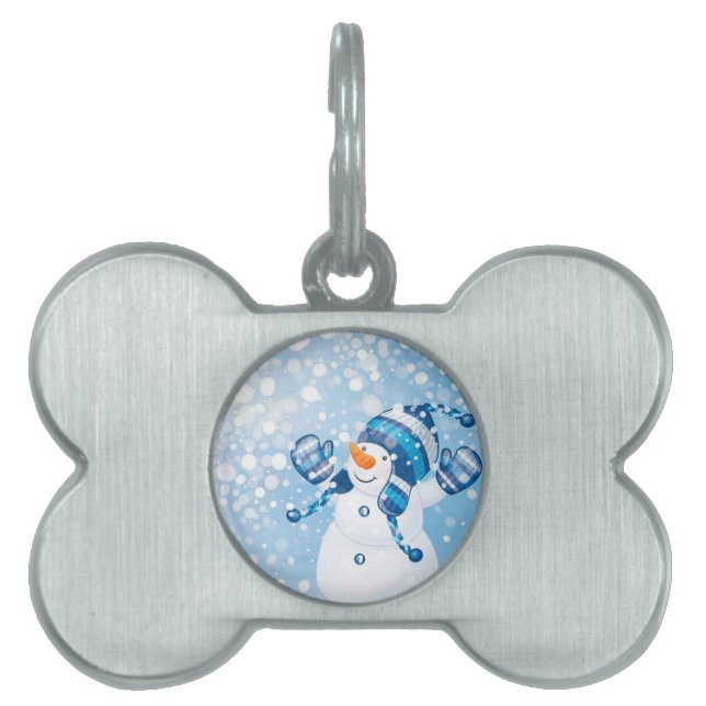 Médaillons Pour Animaux Domestiques Snowman (Devant)