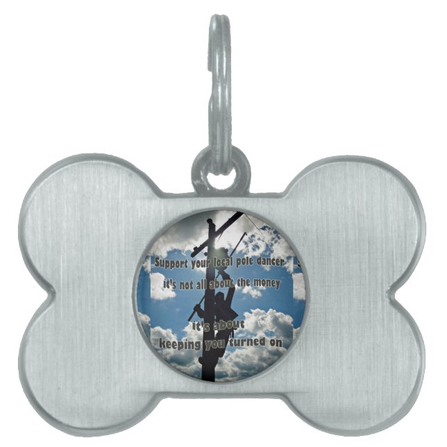 Médaillons Pour Animaux Domestiques Soutenez votre Lineman (Devant)