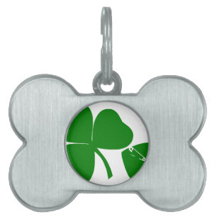 Médaillons Pour Animaux Domestiques St Patrick's Day - Obtenez Lucky 3 + 1 feuilles =