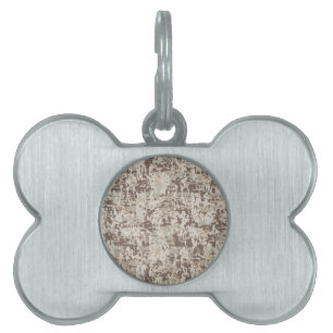 Médaillons Pour Animaux Domestiques Style désert Camouflage numérique en pixel beige