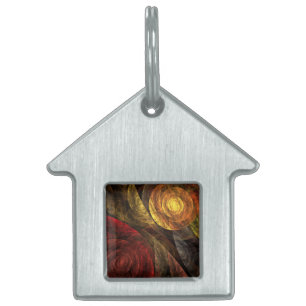 Médaillons Pour Animaux Domestiques Sun Flower Floral Moderne Art Motif Abstrait
