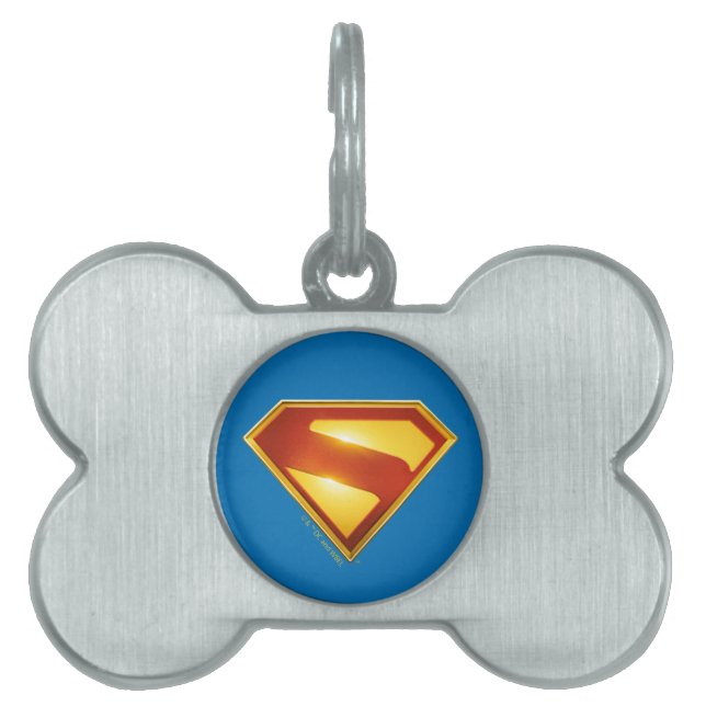 Médaillons Pour Animaux Domestiques Superman Golden S Shield brillance (Devant)