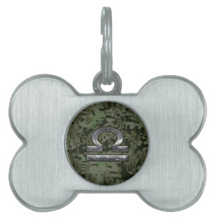 Médaillons Pour Animaux Domestiques Symbole de zodiaque de Balance sur le camo