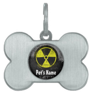 Médaillons Pour Animaux Domestiques Symbole radioactif Grunge